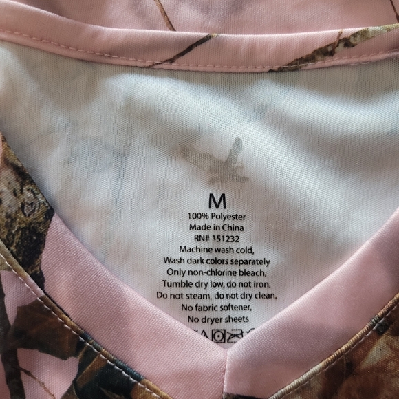 Mossy Oak Pink Fall Leaves Print T Shirt M - Picture 4 of 5